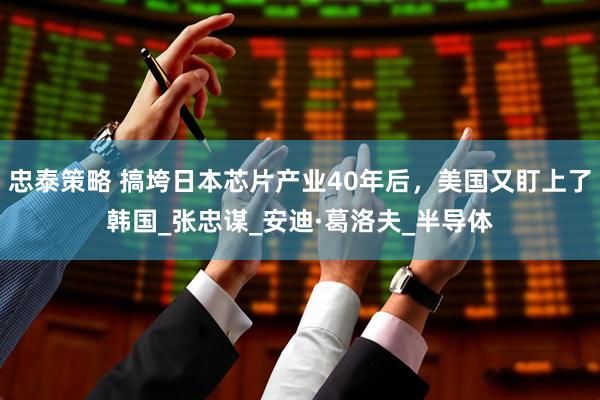 忠泰策略 搞垮日本芯片产业40年后，美国又盯上了韩国_张忠谋_安迪·葛洛夫_半导体