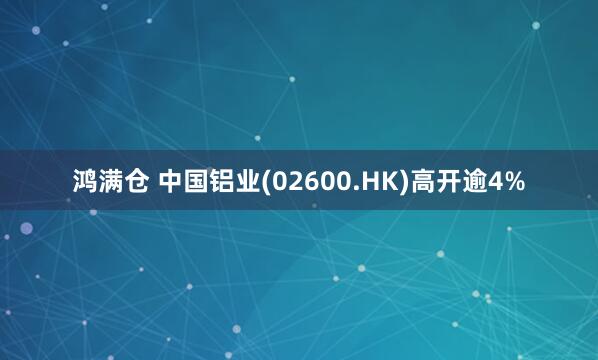 鸿满仓 中国铝业(02600.HK)高开逾4%