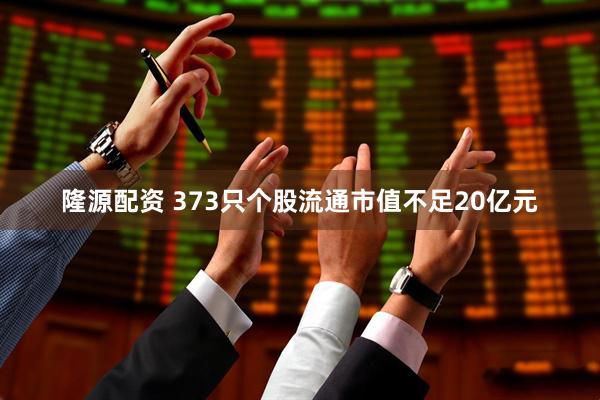 隆源配资 373只个股流通市值不足20亿元
