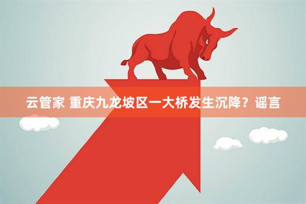 云管家 重庆九龙坡区一大桥发生沉降？谣言