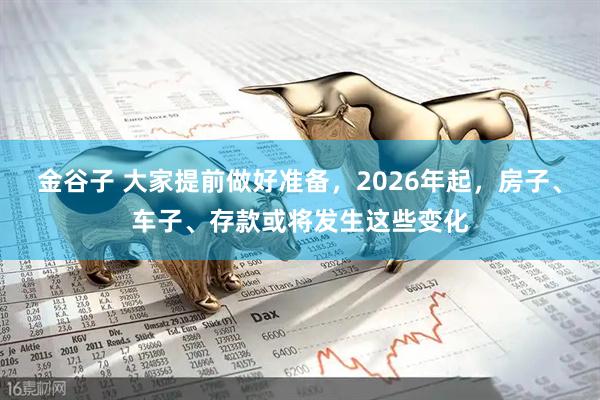 金谷子 大家提前做好准备，2026年起，房子、车子、存款或将发生这些变化